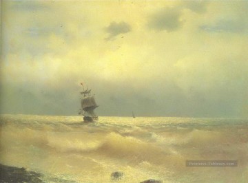 Ivan Aivazovsky le bateau près de la côte Paysage marin Peinture à l'huile